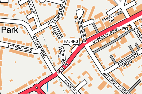 HA5 4RG map - OS OpenMap – Local (Ordnance Survey)