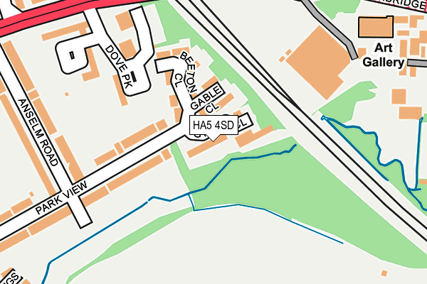 HA5 4SD map - OS OpenMap – Local (Ordnance Survey)