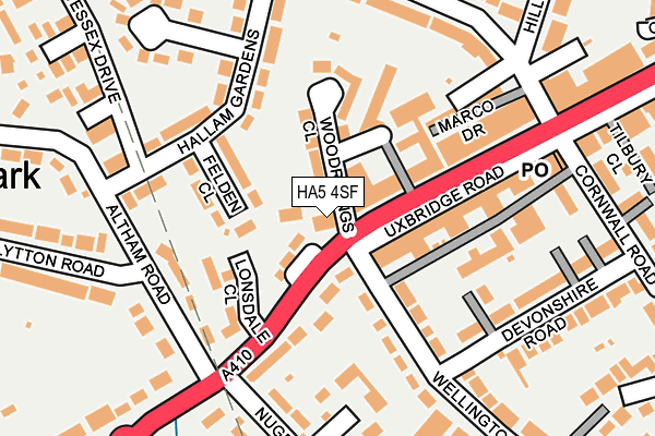 HA5 4SF map - OS OpenMap – Local (Ordnance Survey)