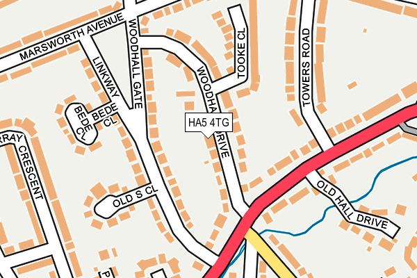 HA5 4TG map - OS OpenMap – Local (Ordnance Survey)