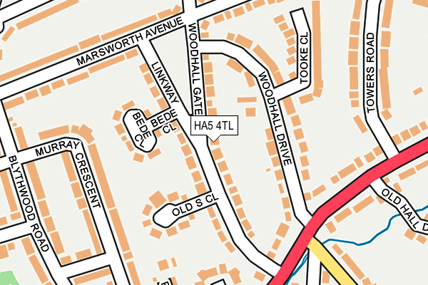HA5 4TL map - OS OpenMap – Local (Ordnance Survey)
