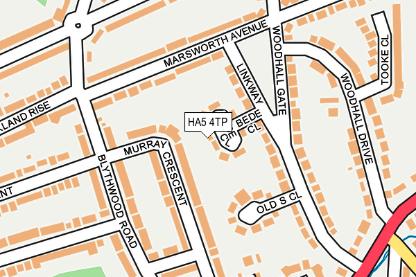 HA5 4TP map - OS OpenMap – Local (Ordnance Survey)