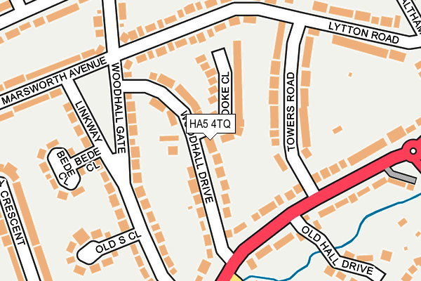 HA5 4TQ map - OS OpenMap – Local (Ordnance Survey)