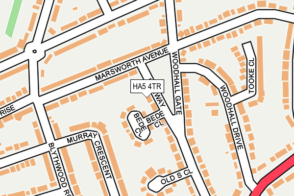 HA5 4TR map - OS OpenMap – Local (Ordnance Survey)