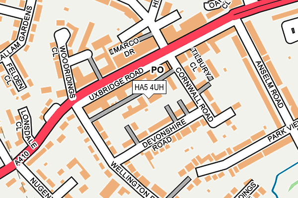 HA5 4UH map - OS OpenMap – Local (Ordnance Survey)