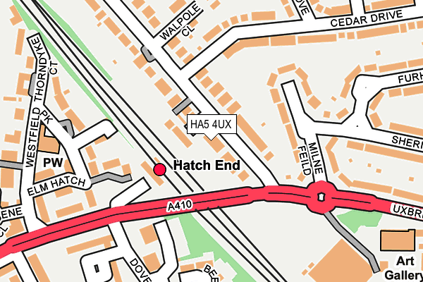 HA5 4UX map - OS OpenMap – Local (Ordnance Survey)