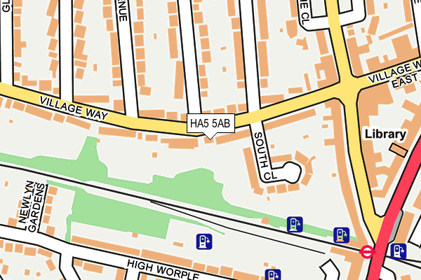 HA5 5AB map - OS OpenMap – Local (Ordnance Survey)