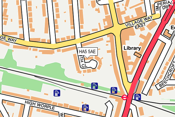HA5 5AE map - OS OpenMap – Local (Ordnance Survey)