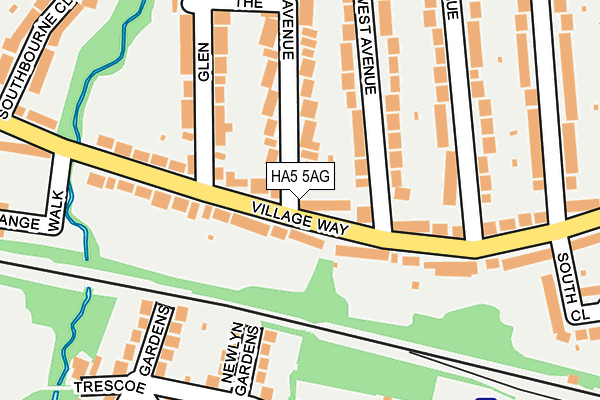 HA5 5AG map - OS OpenMap – Local (Ordnance Survey)