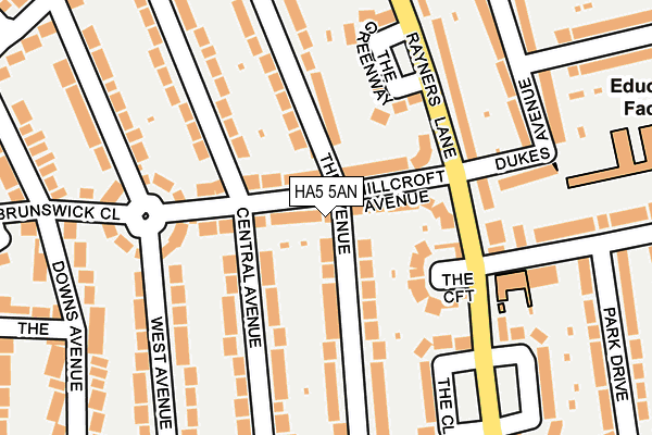 HA5 5AN map - OS OpenMap – Local (Ordnance Survey)