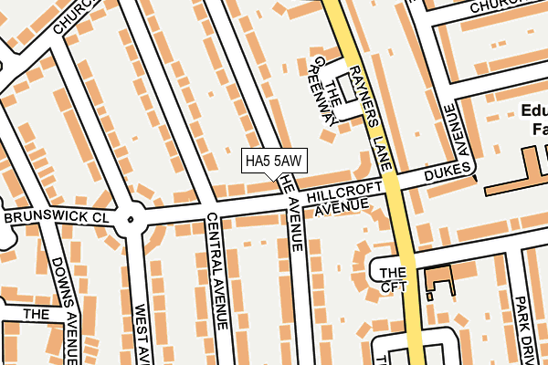 HA5 5AW map - OS OpenMap – Local (Ordnance Survey)