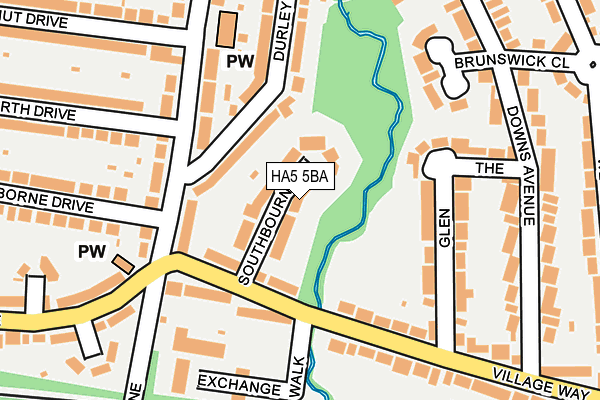 HA5 5BA map - OS OpenMap – Local (Ordnance Survey)