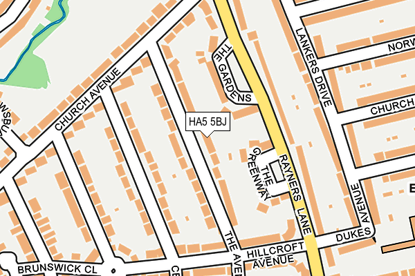 HA5 5BJ map - OS OpenMap – Local (Ordnance Survey)