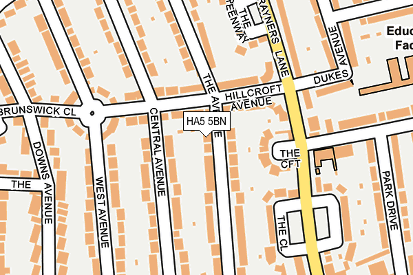 HA5 5BN map - OS OpenMap – Local (Ordnance Survey)