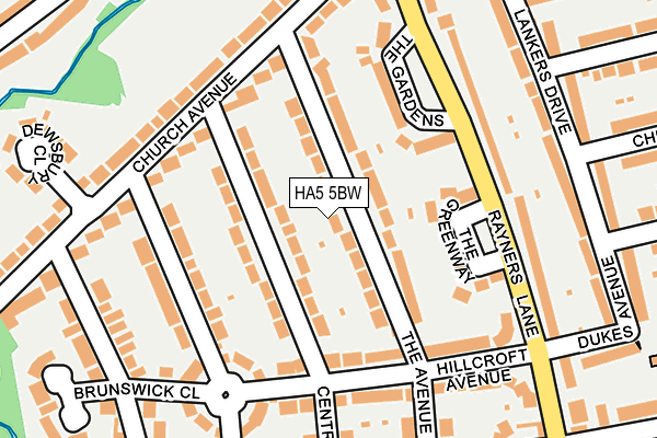 HA5 5BW map - OS OpenMap – Local (Ordnance Survey)