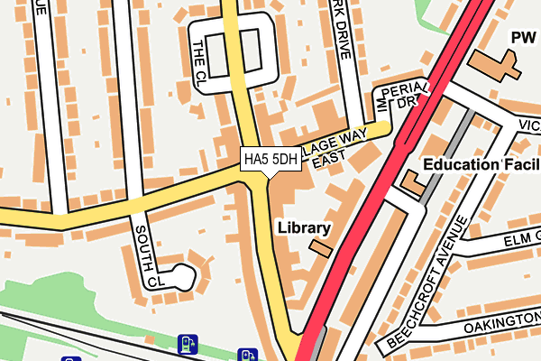 HA5 5DH map - OS OpenMap – Local (Ordnance Survey)