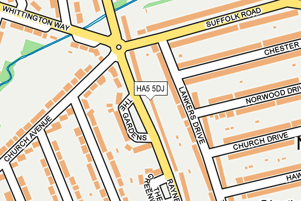 HA5 5DJ map - OS OpenMap – Local (Ordnance Survey)