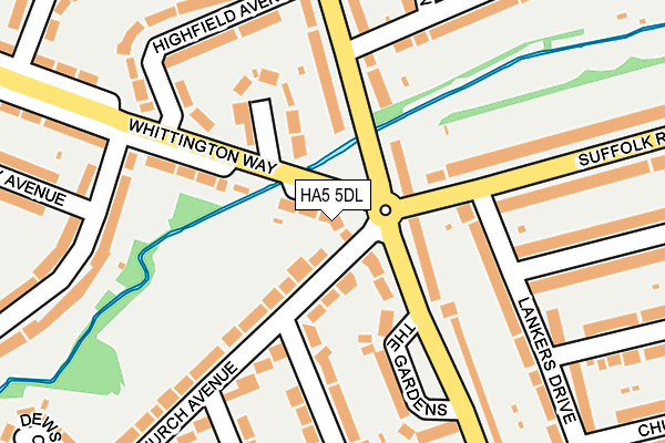 HA5 5DL map - OS OpenMap – Local (Ordnance Survey)