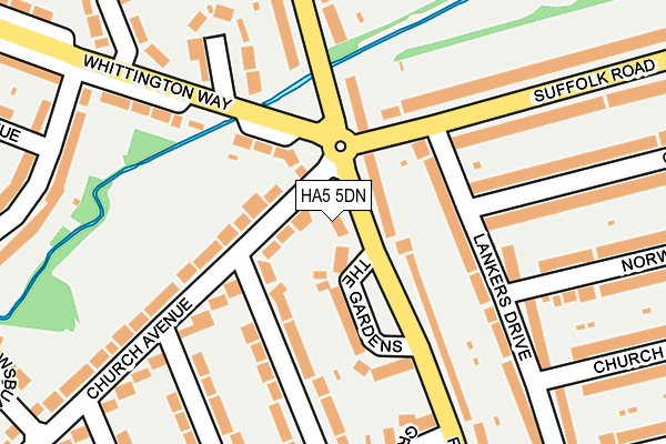 HA5 5DN map - OS OpenMap – Local (Ordnance Survey)