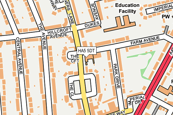 HA5 5DT map - OS OpenMap – Local (Ordnance Survey)