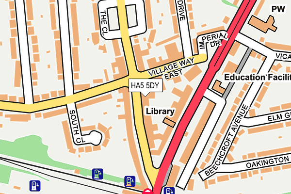 HA5 5DY map - OS OpenMap – Local (Ordnance Survey)