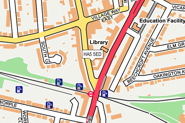HA5 5ED map - OS OpenMap – Local (Ordnance Survey)