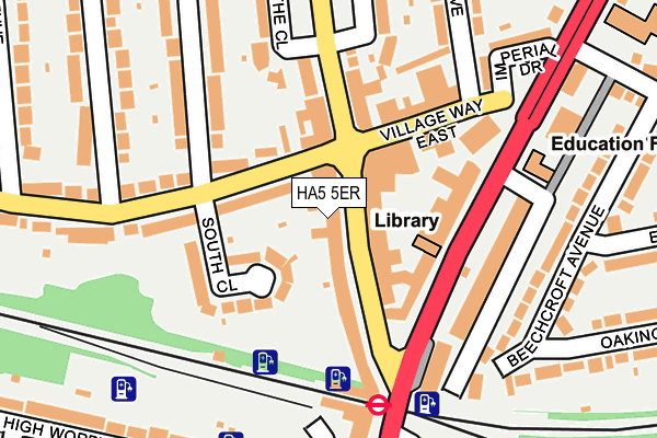 HA5 5ER map - OS OpenMap – Local (Ordnance Survey)