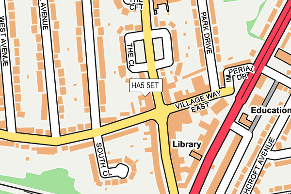 HA5 5ET map - OS OpenMap – Local (Ordnance Survey)