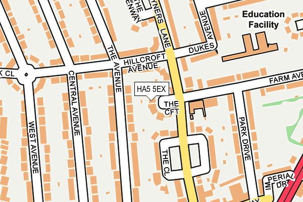 HA5 5EX map - OS OpenMap – Local (Ordnance Survey)