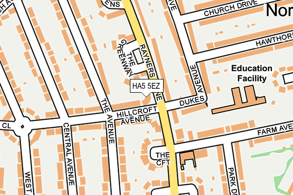 HA5 5EZ map - OS OpenMap – Local (Ordnance Survey)
