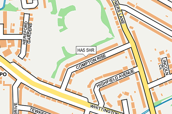 HA5 5HR map - OS OpenMap – Local (Ordnance Survey)