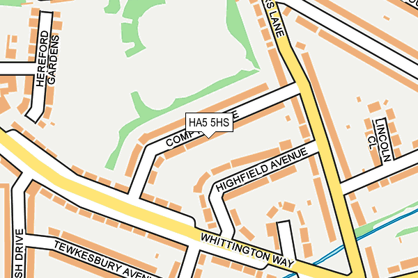 HA5 5HS map - OS OpenMap – Local (Ordnance Survey)