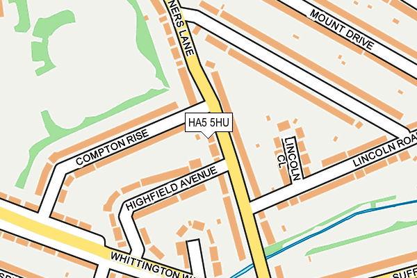 HA5 5HU map - OS OpenMap – Local (Ordnance Survey)