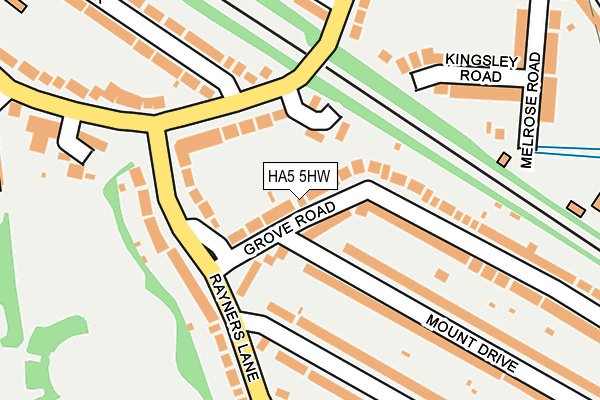 HA5 5HW map - OS OpenMap – Local (Ordnance Survey)