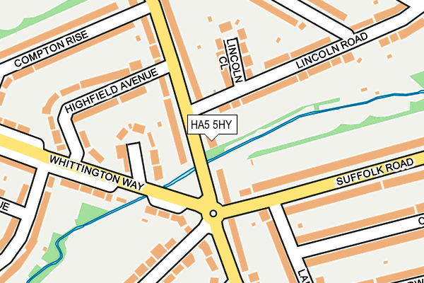 HA5 5HY map - OS OpenMap – Local (Ordnance Survey)