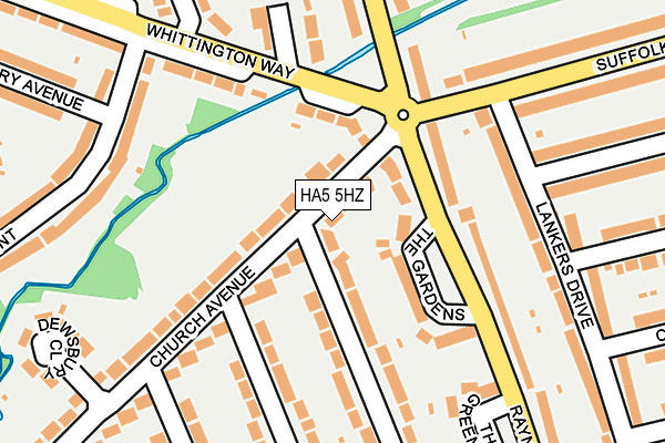HA5 5HZ map - OS OpenMap – Local (Ordnance Survey)