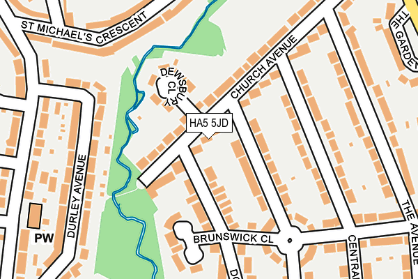 HA5 5JD map - OS OpenMap – Local (Ordnance Survey)