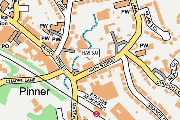 HA5 5JJ map - OS OpenMap – Local (Ordnance Survey)