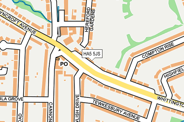 HA5 5JS map - OS OpenMap – Local (Ordnance Survey)