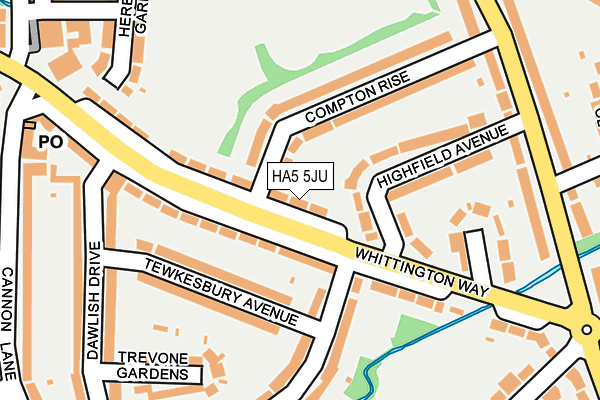 HA5 5JU map - OS OpenMap – Local (Ordnance Survey)