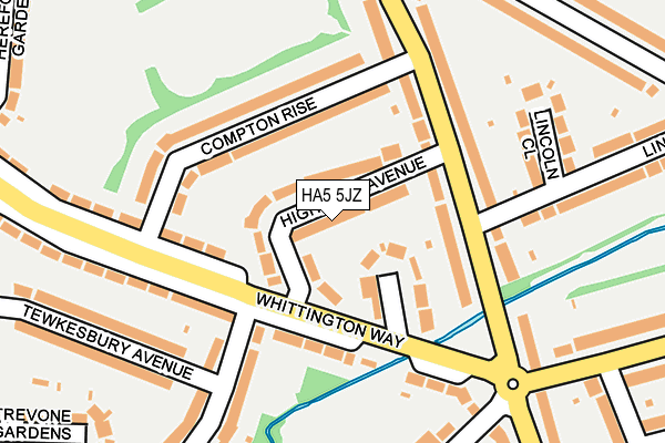 HA5 5JZ map - OS OpenMap – Local (Ordnance Survey)