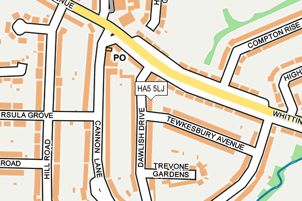 HA5 5LJ map - OS OpenMap – Local (Ordnance Survey)