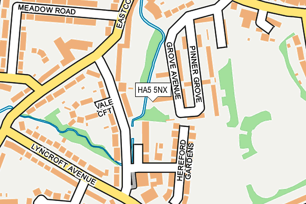 HA5 5NX map - OS OpenMap – Local (Ordnance Survey)