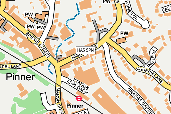 HA5 5PN map - OS OpenMap – Local (Ordnance Survey)