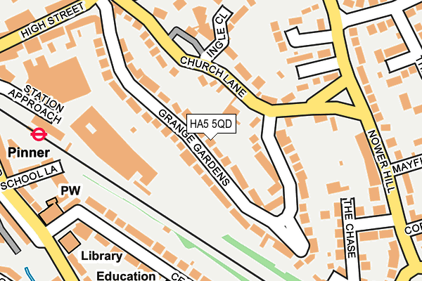 HA5 5QD map - OS OpenMap – Local (Ordnance Survey)