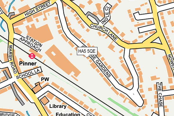 HA5 5QE map - OS OpenMap – Local (Ordnance Survey)