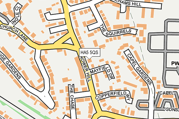 HA5 5QS map - OS OpenMap – Local (Ordnance Survey)