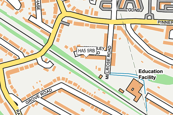 HA5 5RB map - OS OpenMap – Local (Ordnance Survey)