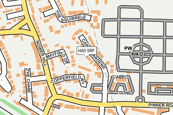 HA5 5RF map - OS OpenMap – Local (Ordnance Survey)