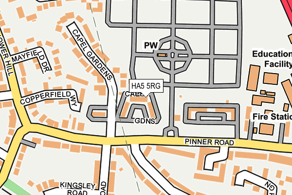 HA5 5RG map - OS OpenMap – Local (Ordnance Survey)